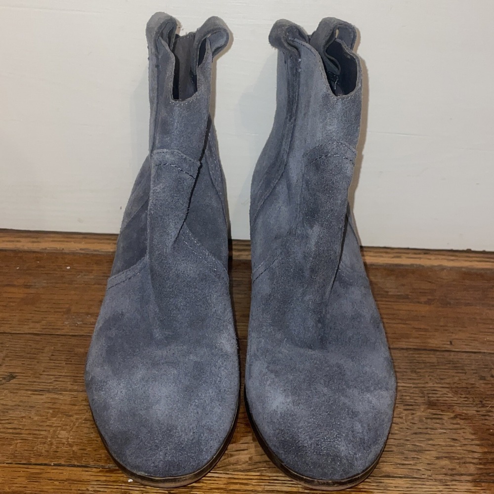 Sam Edelman‎ Grey/Blue Suede Zip Up Ankle Boots Size 9 Lightly Worn
